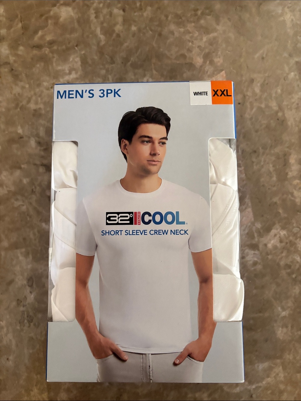 32 Degrees Men’s Short Sleeve Crew Neck T-Shirts — White (3-Pack)